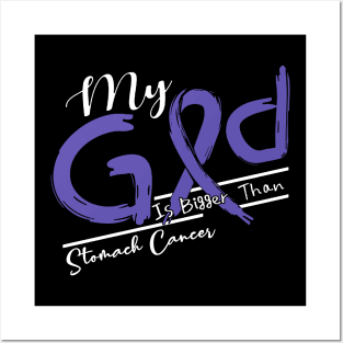 Stomach Cancer Awareness My God Is Stronger - In This Family No One Fights Alone Posters and Art